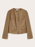 Veste sans col en tissu enduit image number 4