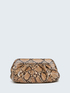 Mini faux leather python pattern clutch bag image number 2