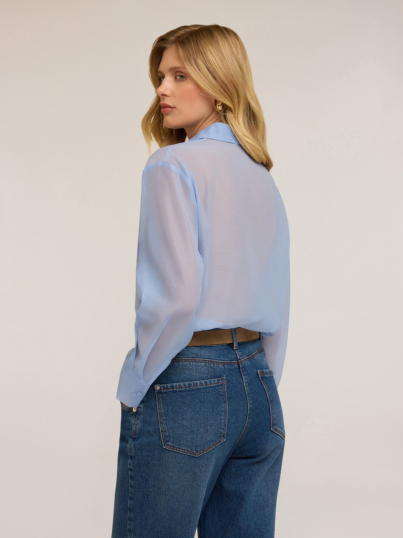 Camicia in organza con tasche image number 1