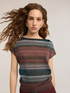 Fine striped sweater in lurex blend yarn image number 3