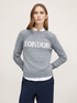 Jersey de cuello redondo con texto jacquard image number 2