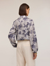 Bluse aus Satin mit Print und Drapierung image number 1