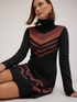 Vestito corto in maglia con motivo chevron image number 3