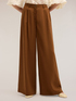 Pleated palazzo trousers in lyocell blend image number 0