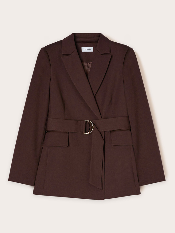 Veste crois&eacute;e avec ceinture