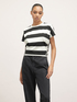 Asymmetric striped T-shirt image number 0