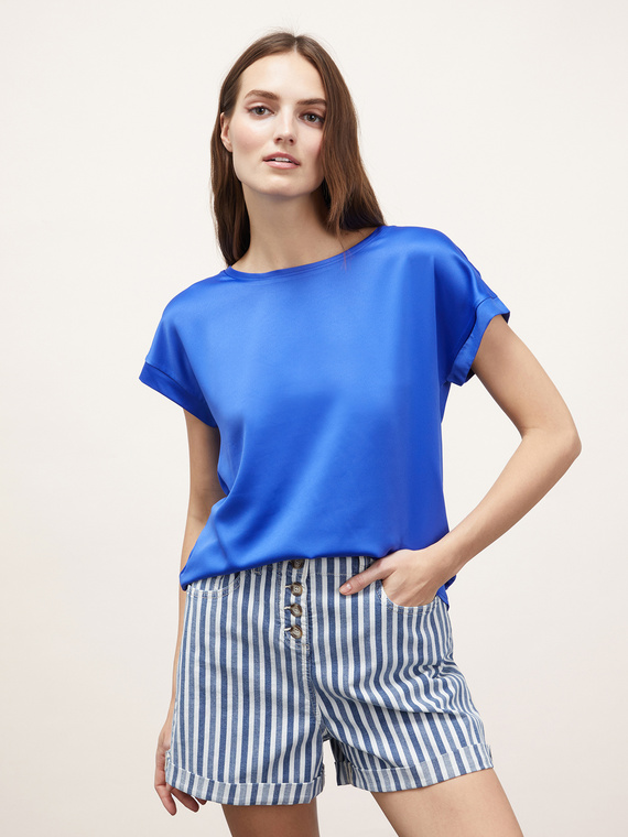 Motivi T-shirt bimaterica Donna, Verde acqua, Taglia XS