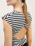 Striped cut-out motif T-shirt image number 3