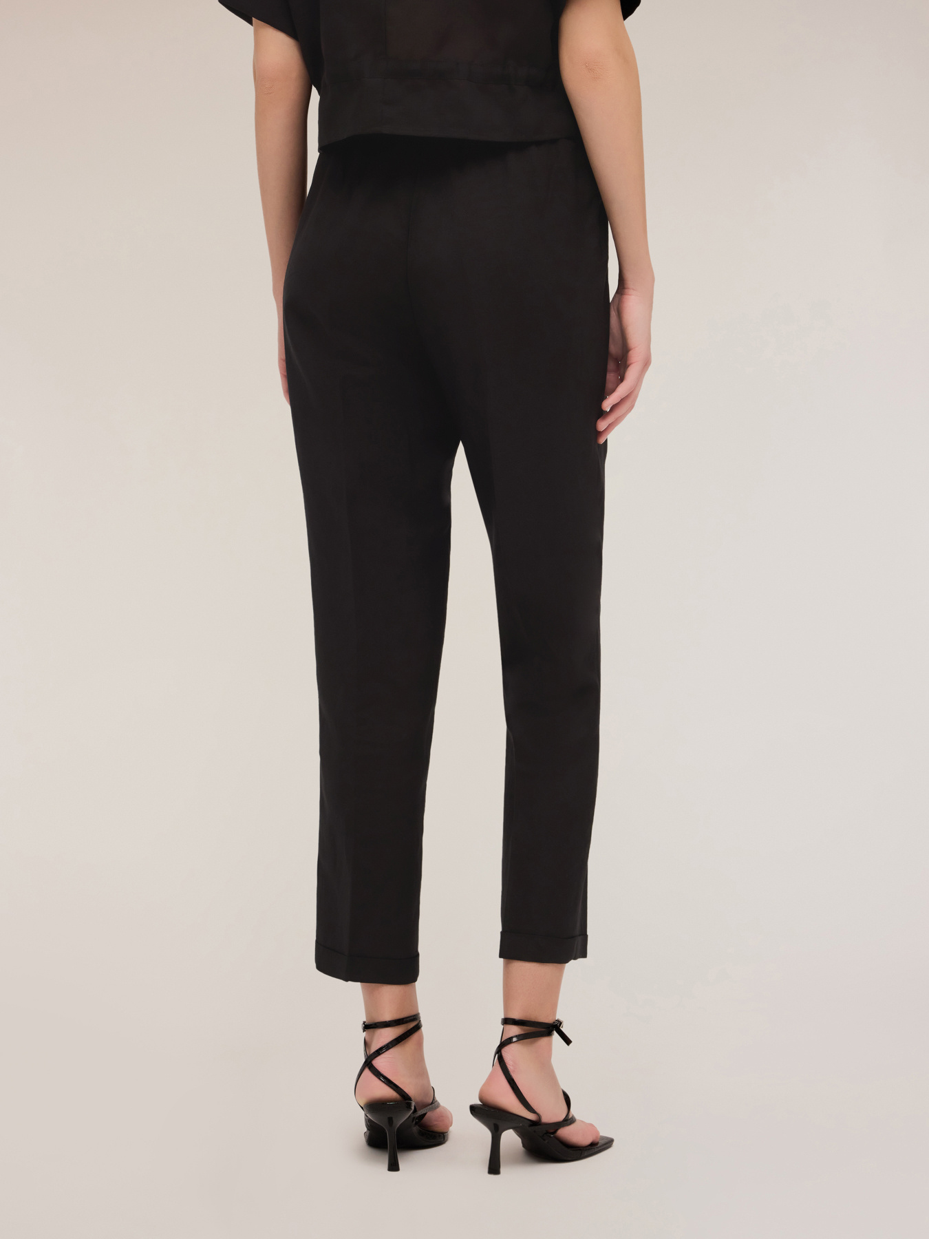 Pantaloni regular in lino viscosa image number 1