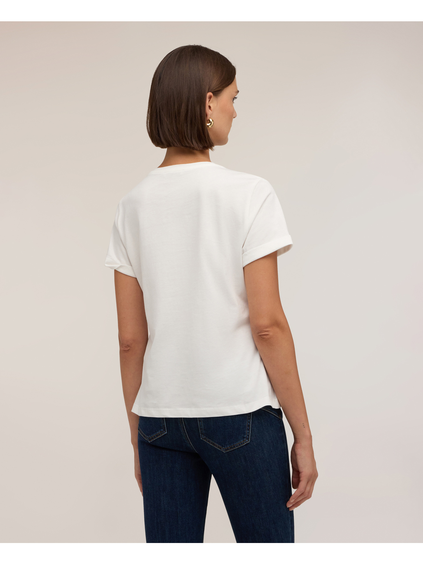 T-shirt con scritta e cuore in strass image number 1