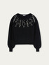 Oversize angora blend sweater with stone embroidery image number 3