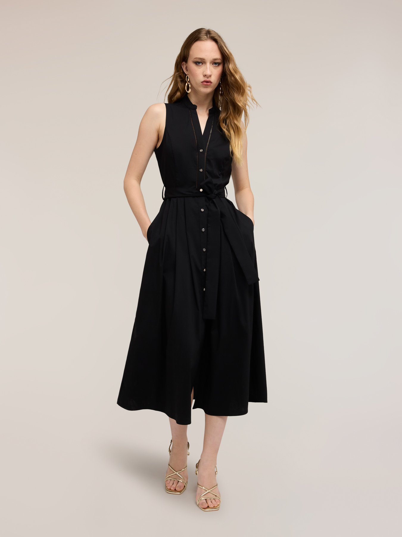 Langes Hemdblusenkleid aus Popeline image number 3