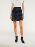 Short tweed skirt with chequered pattern image number 2