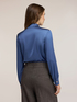 Viscose satin shirt with metal buttons image number 1