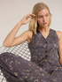 Viscose twill vest with floral print image number 1