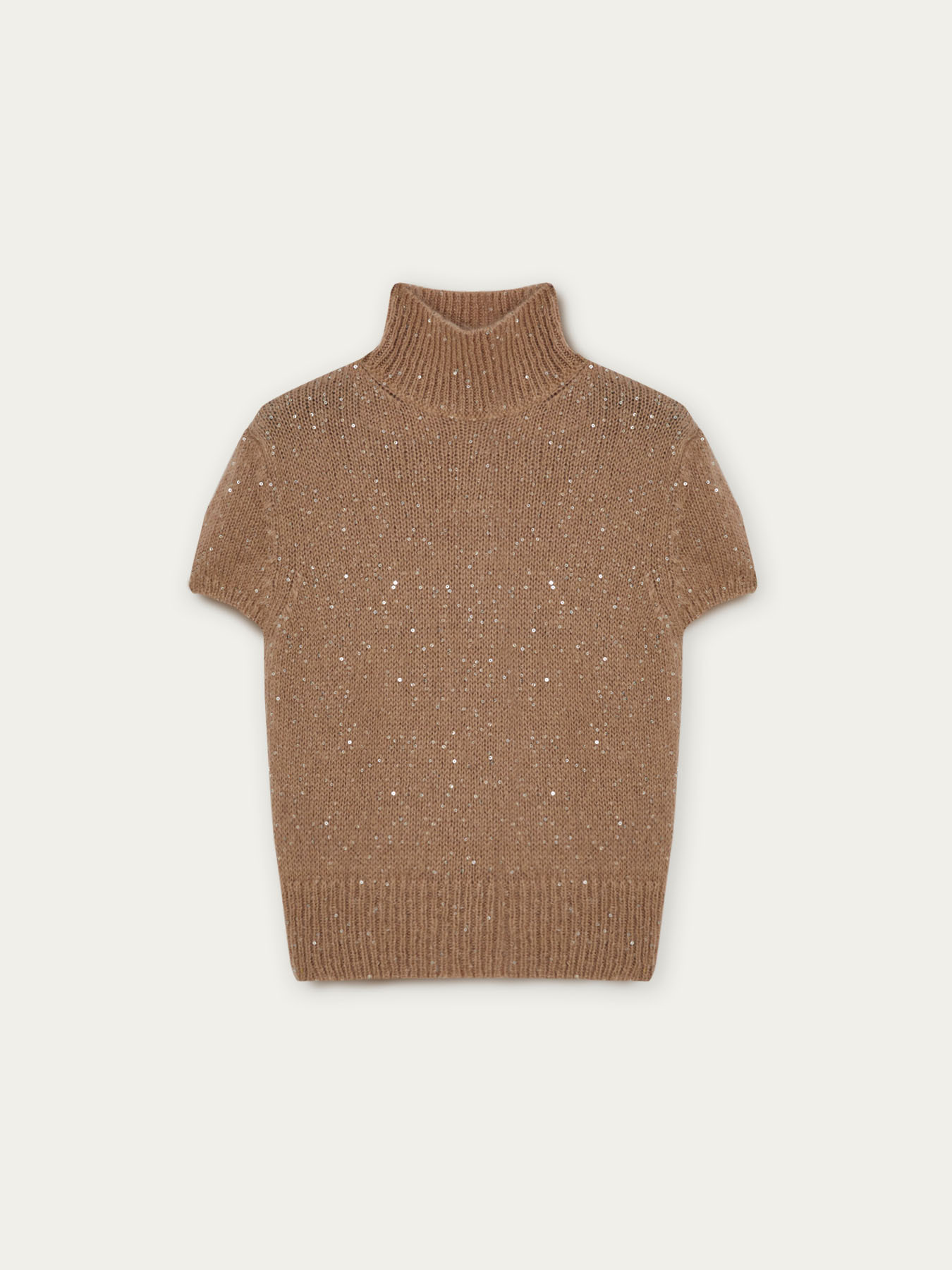 Kurz&auml;rmliger Rollkragenpullover aus Mohairmischung image number 0