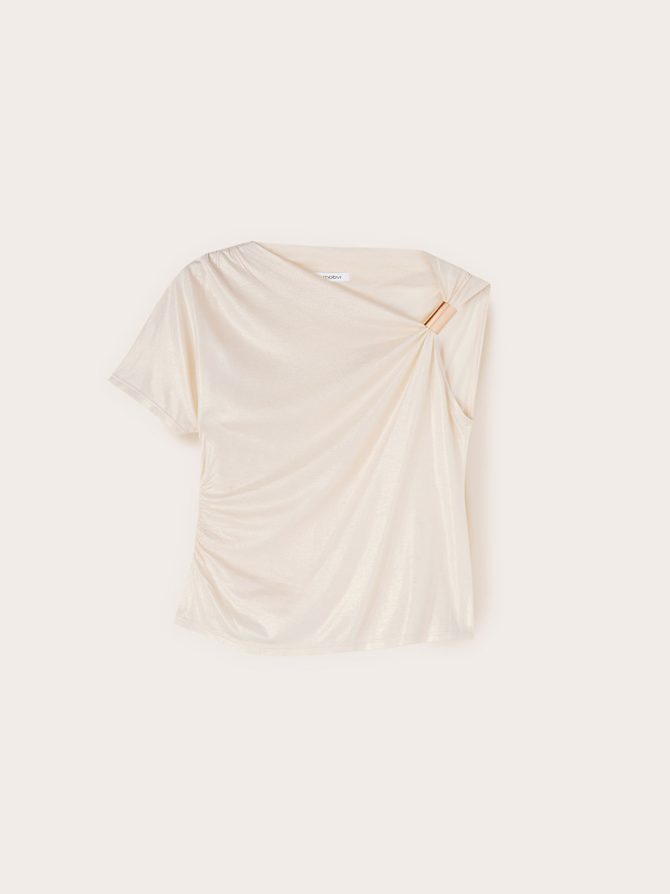 Laminiertes T-Shirt mit asymmetrischem Ausschnitt image number 0