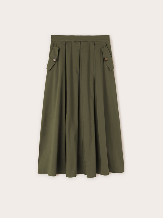 Midi skirt with bellows pleats