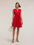 A-line poplin dress with bow image number 2