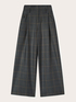 High-waisted palazzo pants with check pattern image number 4