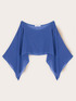 Poncho crop con drapeado y mangas murci&eacute;lago image number 1