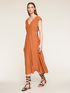 Cut-out dress in viscose linen image number 0