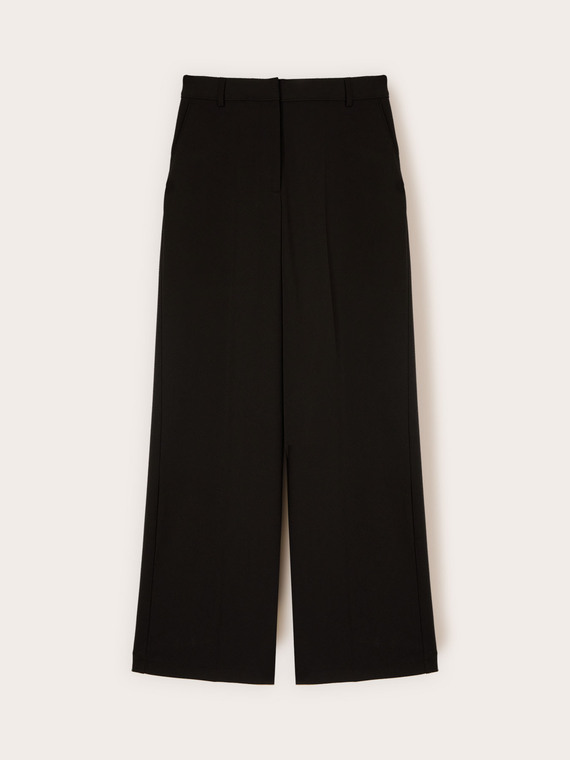 Pantalon palazzo en tissu cr&ecirc;pe