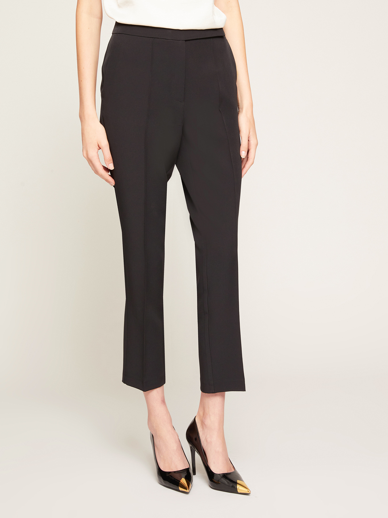 Pantaloni cu picior regular culoare uni image number 0