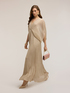 Metallic pleated long dress image number 0
