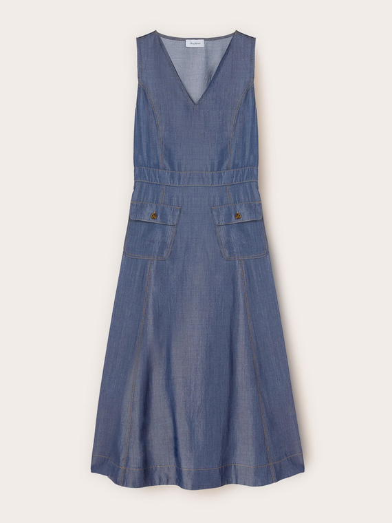 Vestito linea ad A in denim lyocell