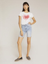 Short-sleeved jersey T-shirt and heart-shaped print image number 0