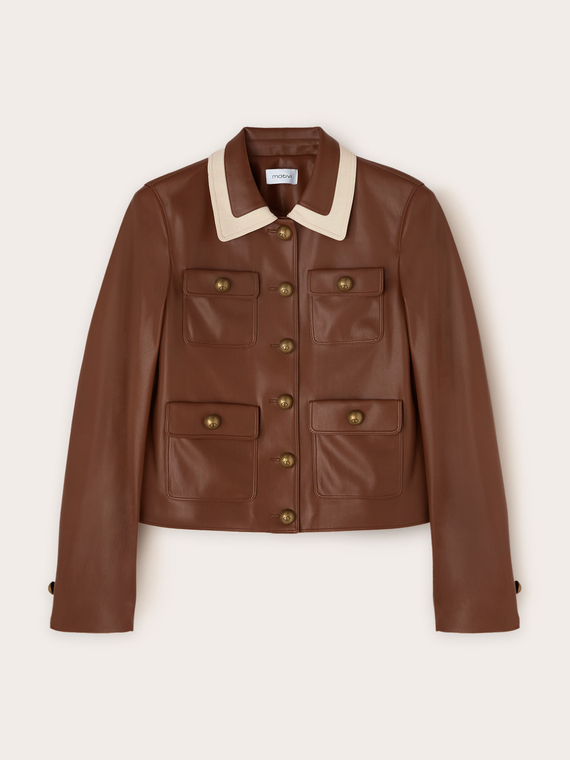 Giacca in tessuto spalmato con tasche