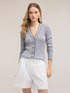 Rippstrick-Cardigan mit Lurex-Mix image number 3