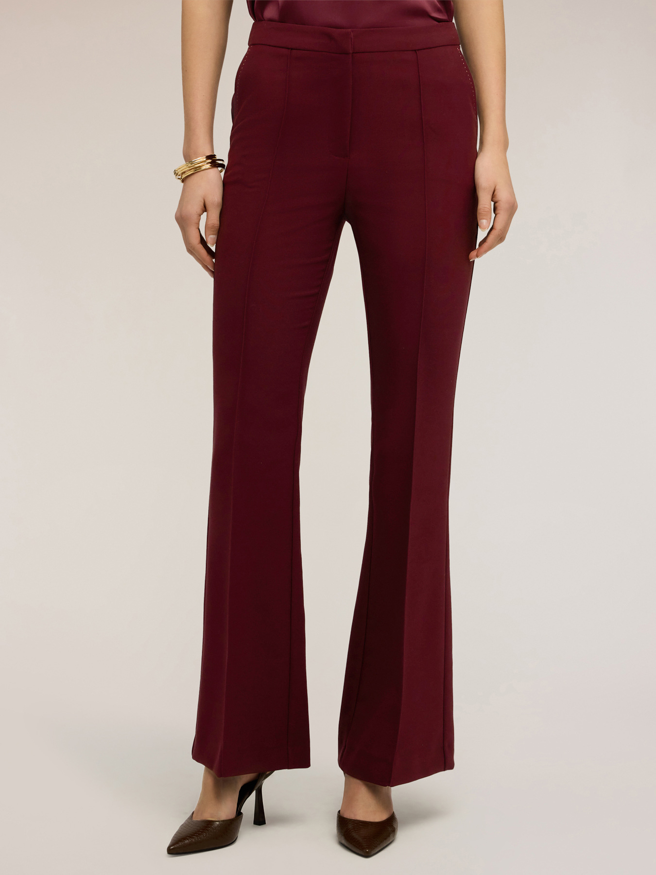 Bootleg trousers in polyviscose image number 2