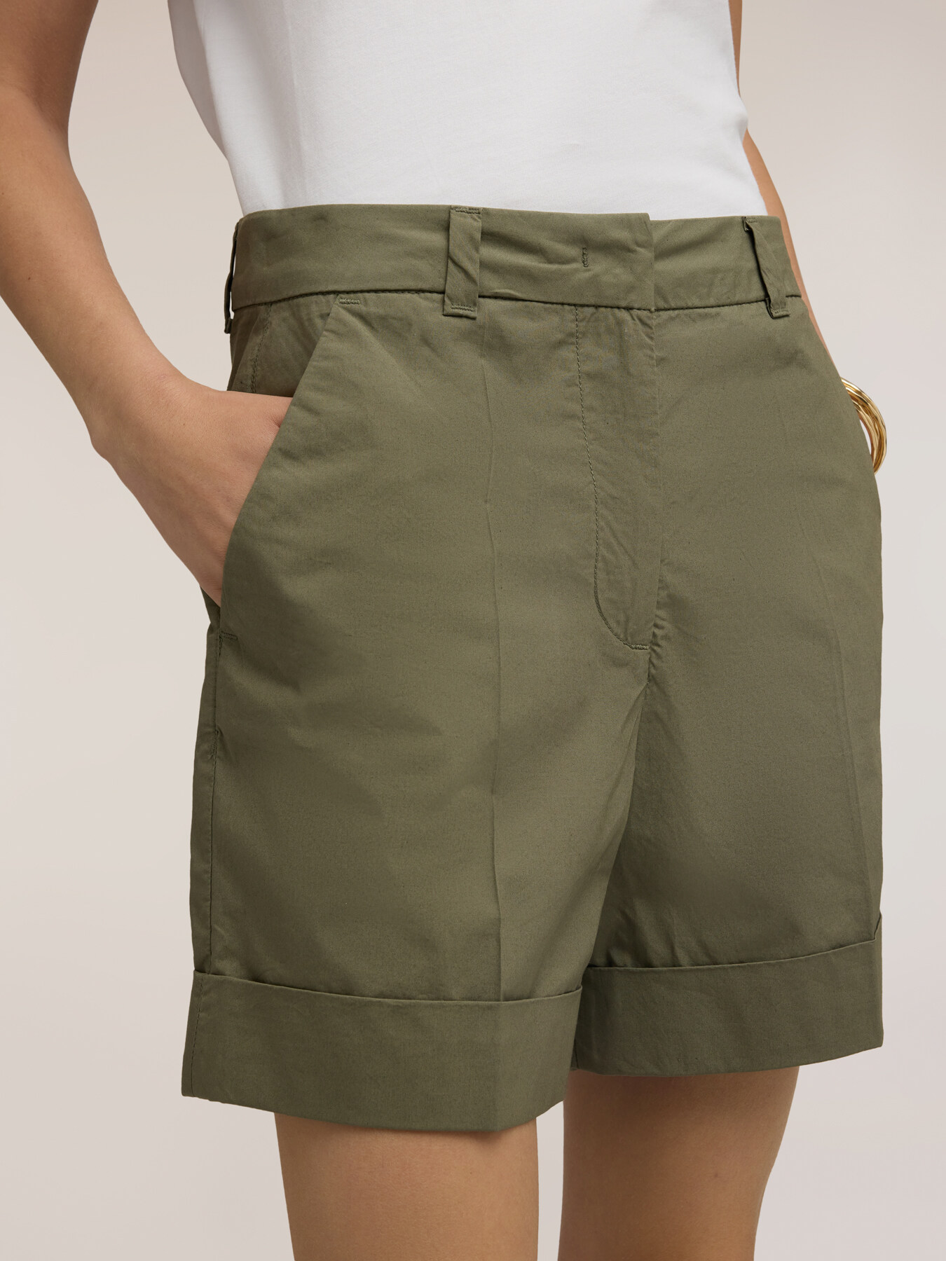 Short taille haute en coton image number 3