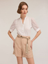 T-shirt with keyhole and broderie anglaise sleeves image number 3