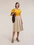 Cotton blend pleated skirt image number 0
