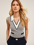 Knit waistcoat with collar image number 4