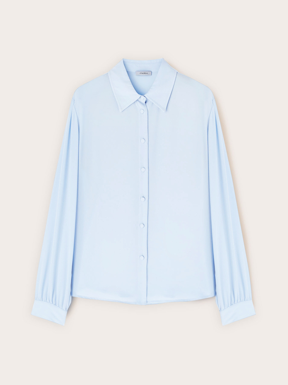 Bluse aus Cr&ecirc;pe de Chine mit klassischem Kragen