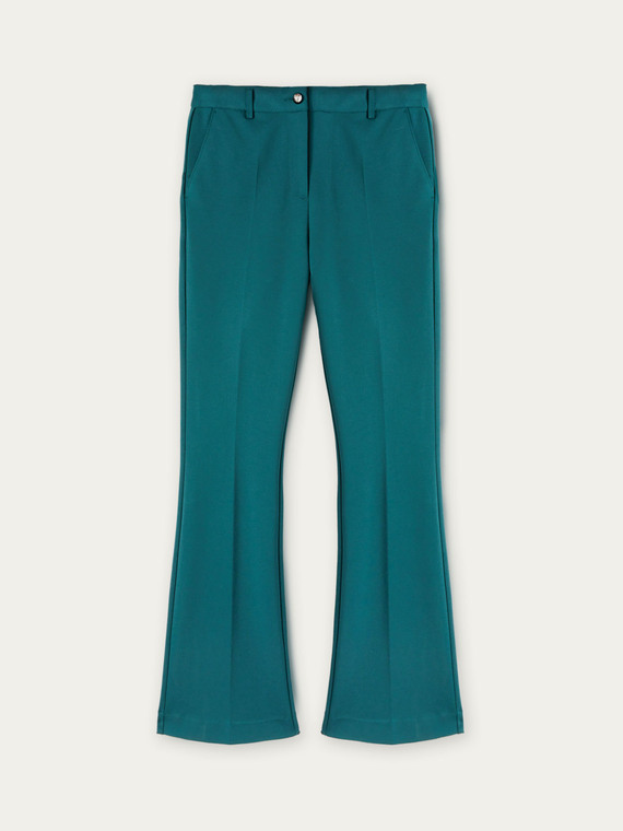 Milano-stitch flare trousers