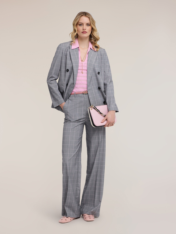 Palazzo-Hose mit Prince-of-Wales-Muster