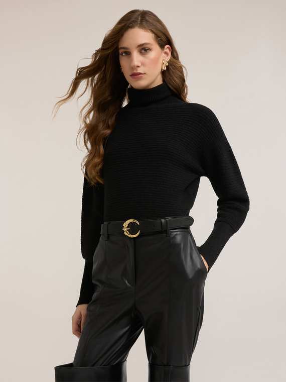Turtleneck sweater in viscose blend