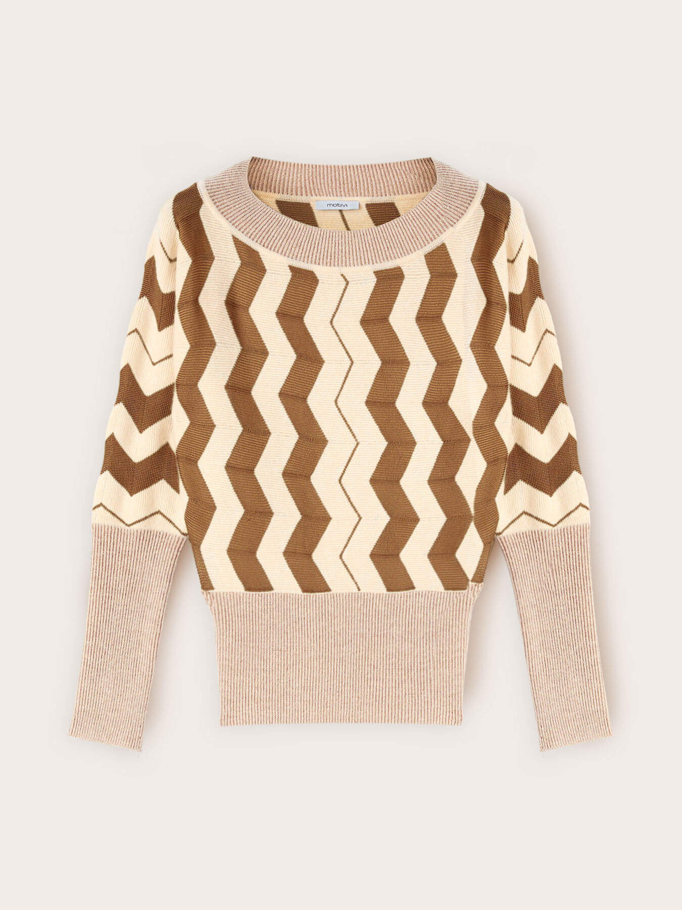 Jacquard sweater with geometric pattern image number 4