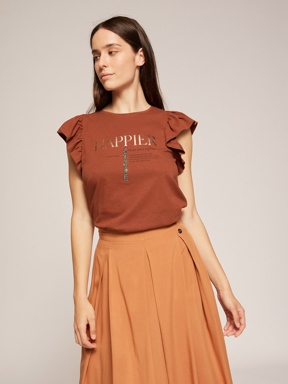 Motivi T-shirt con maniche volant Donna