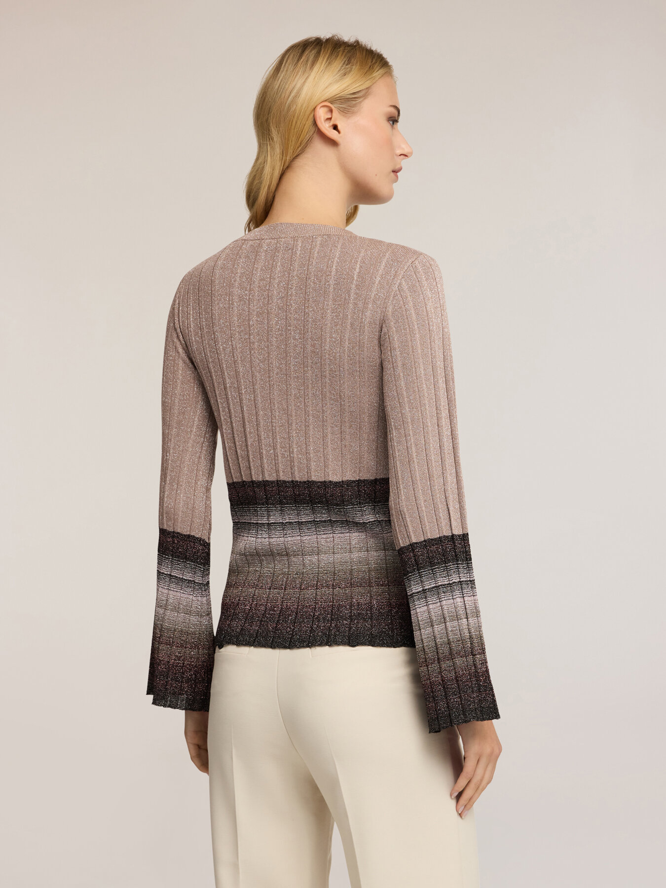 Ribbed sweater with bell sleeves image number 1