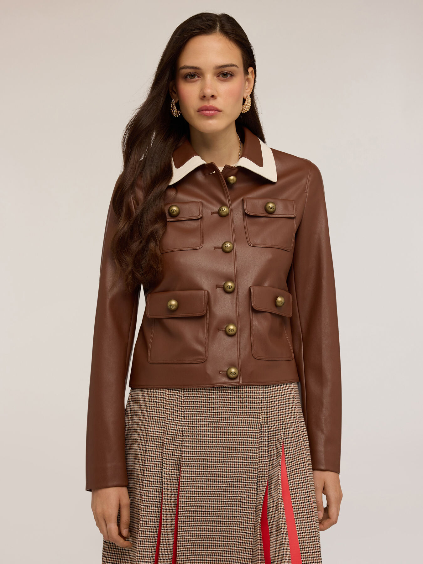 Chaqueta de tejido revestido con bolsillos image number 2