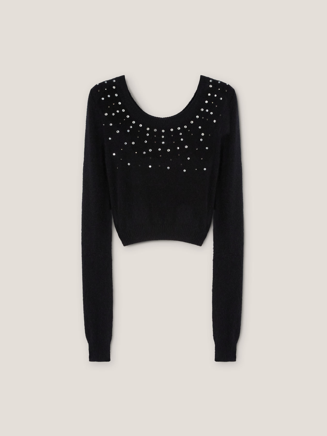 Jersey de mezcla de angora con aplicaci&oacute;n joya image number 4