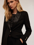 Veste &agrave; simple boutonnage avec inserts en satin image number 3