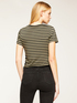Short striped T-shirt with cut-out motif image number 1