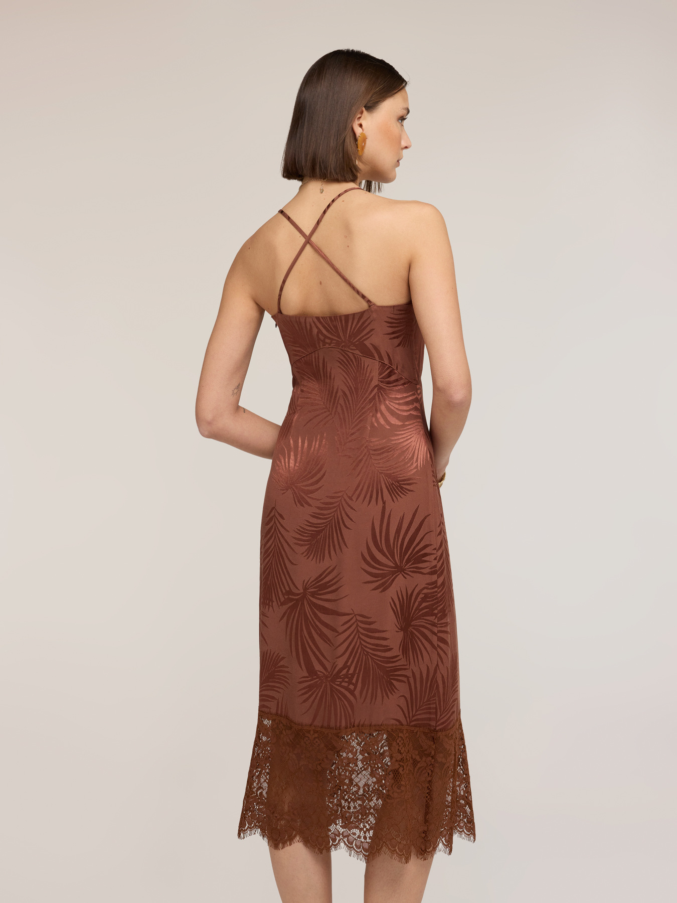 Etuikleid aus Jacquard-Satin mit Spitze image number 1